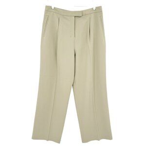 Calvin Klein Womens Tree House Tan Straight Leg Pleated Trousers Sz 14R NWT $129